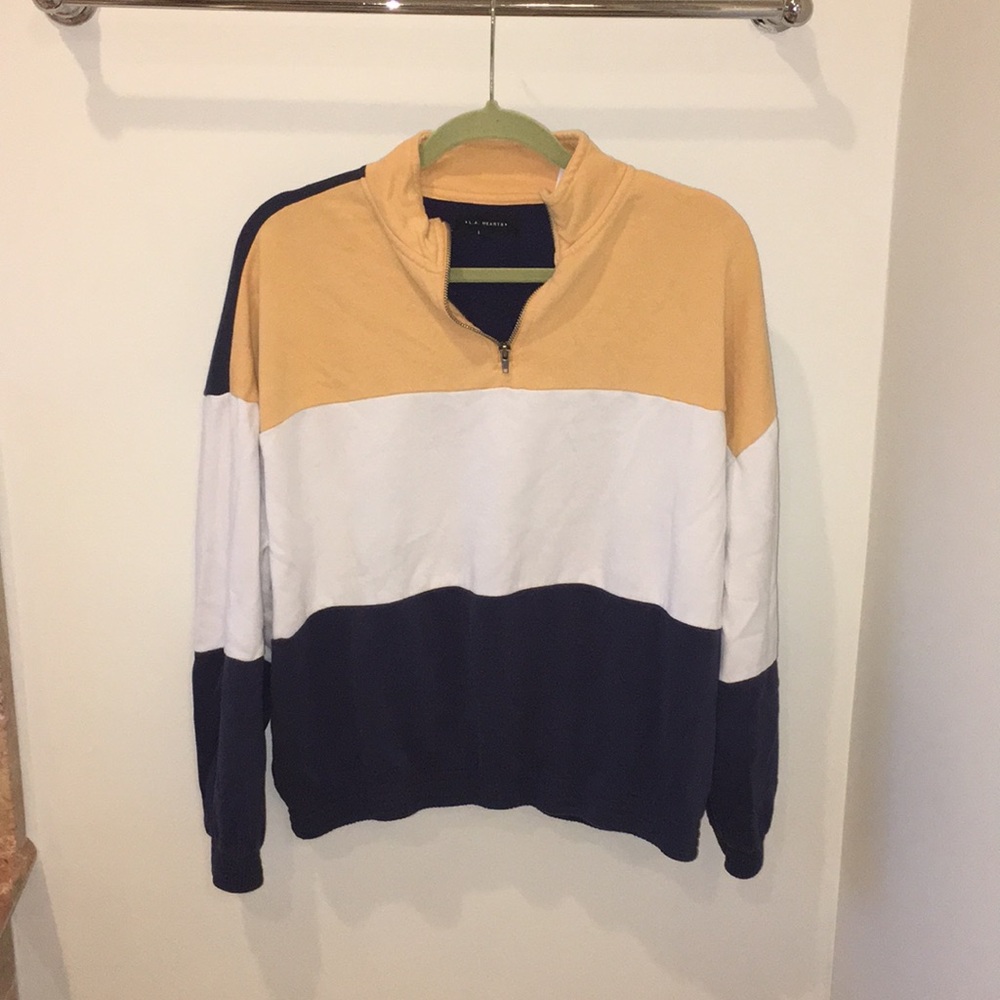 LA hearts quarter zip sweater
